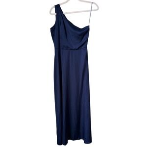 Nicole Miller New York Dress Long One Shoulder Formal Saphire Blue Size XS